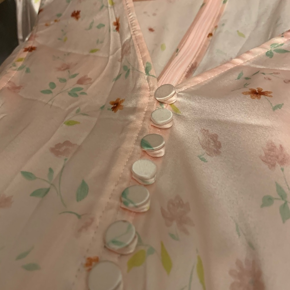 Ganni Floral V-Neck Blouson-Sleeve Mini Dres - Picture 5 of 8
